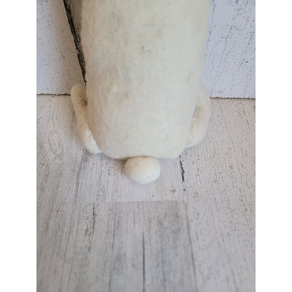 Felt white Easter Bunny spring plush home decor figure vintage unique - Picture 9 of 9